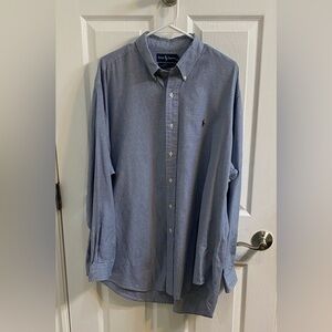 Ralph Lauren Blue Label Blake Cotton Blue Black Button Down Shirt Men’s Size XL